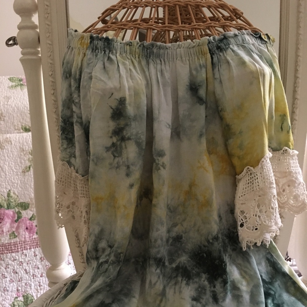 Umge mini off the shoulder tie dye dress